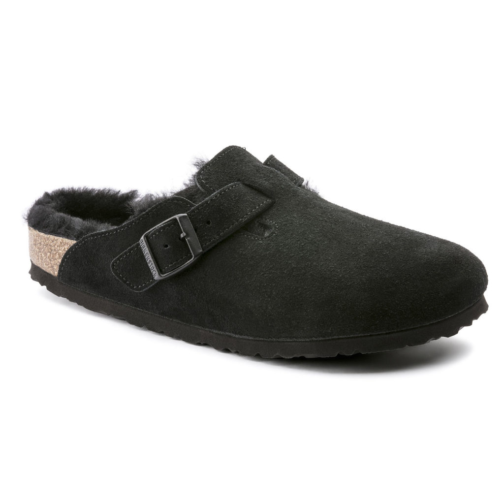 boston shearling suede leather warm footbed shoes