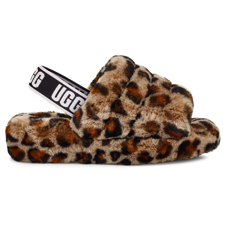 ugg fluff yeah leopard print slide slippers