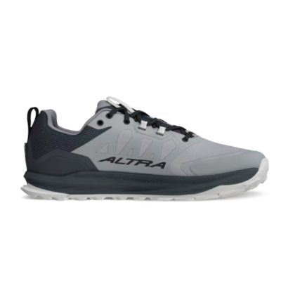 Altra Men's Lone Peak 9 Waterproof Low trail shoes, featuring eVent waterproof bootie, MaxTrac outsole, and lightweight AltraEGO midsole for rugged performance.