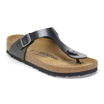 Birkenstock Gizeh Sandal featuring a Birko-Flor® upper, anatomically shaped cork-latex footbed, and EVA outsole for all-day comfort and support.