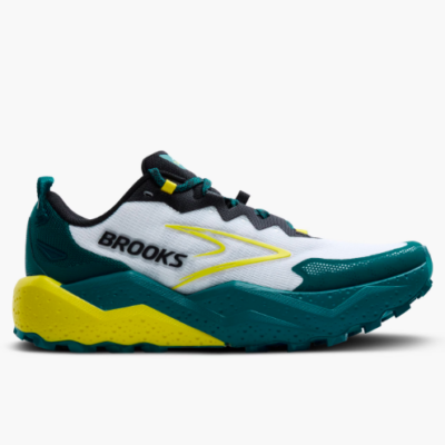 rooks Men's Caldera 8 trail running shoes, featuring DNA LOFT v3 midsole, TrailTack outsole, and breathable upper for rugged trail performance.