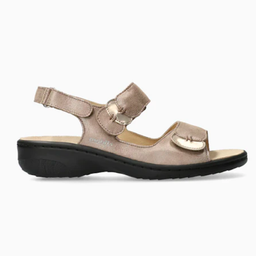 Mephisto Women's Getha Sandal featuring Soft-Air Technology, an anatomically shaped footbed, adjustable straps, and a shock-absorbing sole for superior comfort.