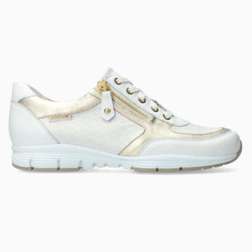 Mephisto Women's Ylona Sneaker featuring premium leather, lace-up closure, Soft-Air technology, a cushioned insole, and a durable, slip-resistant rubber outsole.