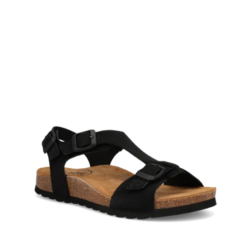 Taos Women's MVP Sandal featuring premium leather upper, adjustable straps with hook-and-loop closures, contoured cork-latex footbed, and durable rubber outsole.