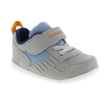 Tsukihoshi Baby Racer with breathable mesh upper, hook-and-loop strap closure, wide toe box, and flexible outsole designed for toddlers’ growing feet.