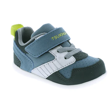 Tsukihoshi Baby Racer with breathable mesh upper, hook-and-loop strap closure, wide toe box, and flexible outsole designed for toddlers’ growing feet.