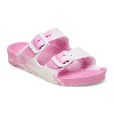 Birkenstock Kid’s Arizona EVA Sandal in vibrant waterproof material, featuring contoured arch support, adjustable straps, and a lightweight, shock-absorbing sole.