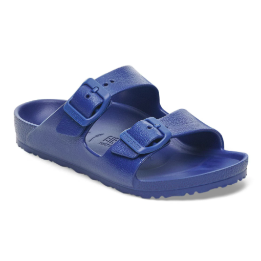 Birkenstock Kid’s Arizona EVA Sandal in vibrant waterproof material, featuring contoured arch support, adjustable straps, and a lightweight, shock-absorbing sole.