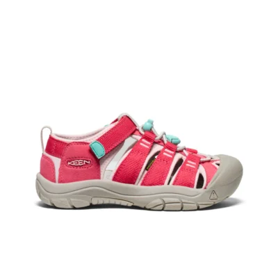 Keen Big Kid’s Newport H2 Sandal featuring durable toe protection, quick-drying webbing, cushioned EVA footbed, and a grippy rubber outsole for active adventures.