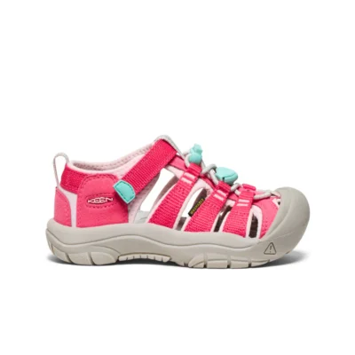 Keen Little Kid’s Newport H2 Sandal with durable toe protection, quick-drying webbing, cushioned EVA footbed, and a grippy rubber outsole for active adventures.