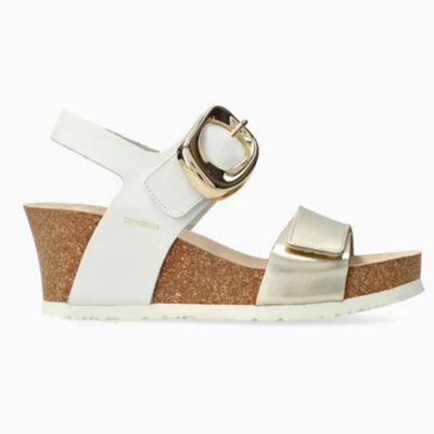 Mephisto Women's Leandre Wedge Sandal with premium leather, adjustable straps, SOFT-AIR cushioning, contoured footbed, and a shock-absorbing rubber outsole.