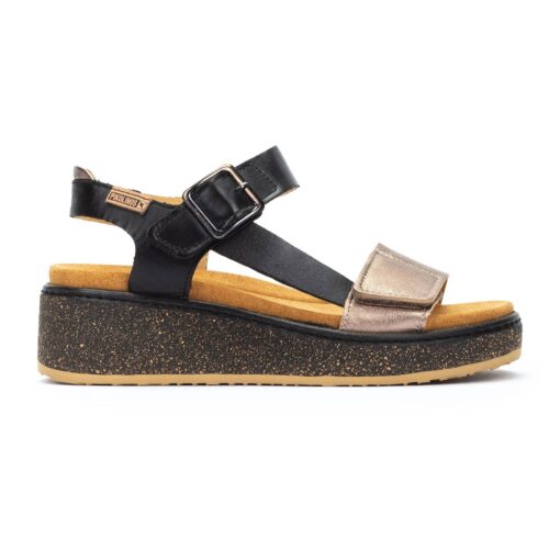 Pikolinos Women's Alzira Sandal Wedges in Marfil with Cut-Out Leather Design, Adjustable Ankle Strap, and Cushioned Insole for Comfort and Style