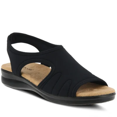 Spring Step Women's Flexus Nyaman Sandal with a stretchable upper, cushioned footbed, lightweight sole, and slip-on design for all-day comfort.