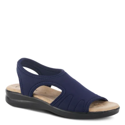 Spring Step Women's Flexus Nyaman Sandal with a stretchable upper, cushioned footbed, lightweight sole, and slip-on design for all-day comfort.