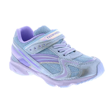 Tsukihoshi Kid’s Glitz sneaker with lightweight flexible sole, breathable mesh upper, wide toe box, Velcro closure, and rubber outsole for active kids.