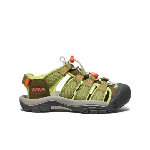 Keen Big Kid's Newport Boundless Sandal with toe protection, grippy outsole, and adjustable fit, designed for outdoor adventures on land and water.