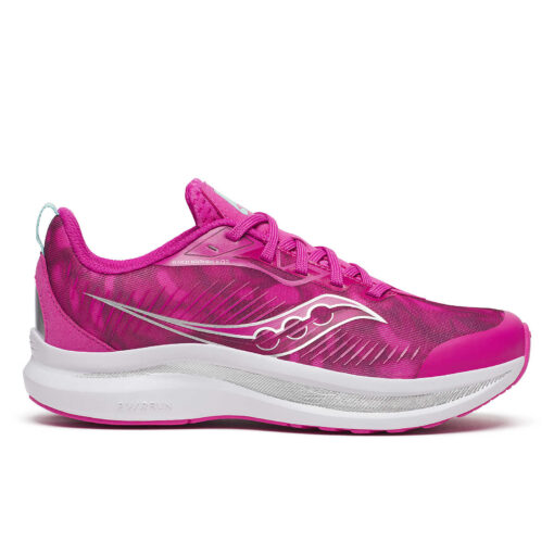 Saucony Big Kid's Endorphin KDZ Sneaker with breathable mesh upper, PWRRUN® cushioning, durable rubber outsole, and lace-up closure for secure comfort.