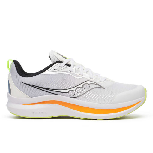 Saucony Big Kid's Endorphin KDZ Sneaker with breathable mesh upper, PWRRUN® cushioning, durable rubber outsole, and lace-up closure for secure comfort.