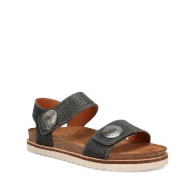 Taos Women's Top Shelf Sandal with premium leather upper, adjustable straps, cushioned footbed, and durable rubber outsole for all-day comfort and style.