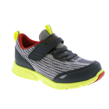 Tsukihoshi Kid's Jet Sneaker featuring a breathable mesh upper, hook-and-loop closure, wide toe box, antibacterial insole, and flexible shock-absorbing outsole.